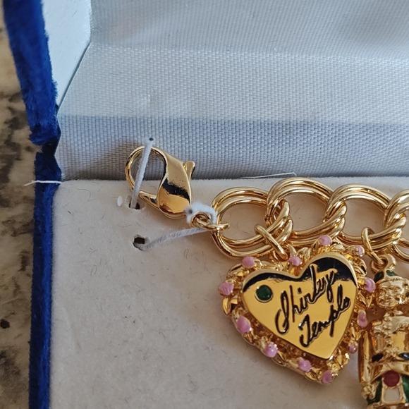 Danbury Mint Shirley Temple Charm Bracelet Womens 7.5 Gold Tone Enamel Boxed - Picture 8 of 9